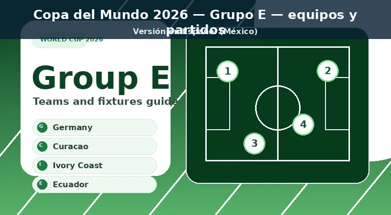 Gráfico principal para el Grupo E con Alemania, Curazao, Costa de Marfil, Ecuador