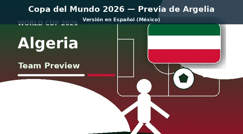 Argelia Mundial 2026 previa del equipo principal Argelia Mundial 2026 previa del equipo banner con colores nacionales