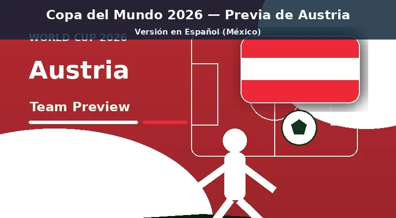 Austria Mundial 2026 previa del equipo banner con colores nacionales