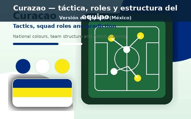 Curazao Mundial 2026 táctica y plantilla visual Curazao táctico plantilla previa con colores nacionales