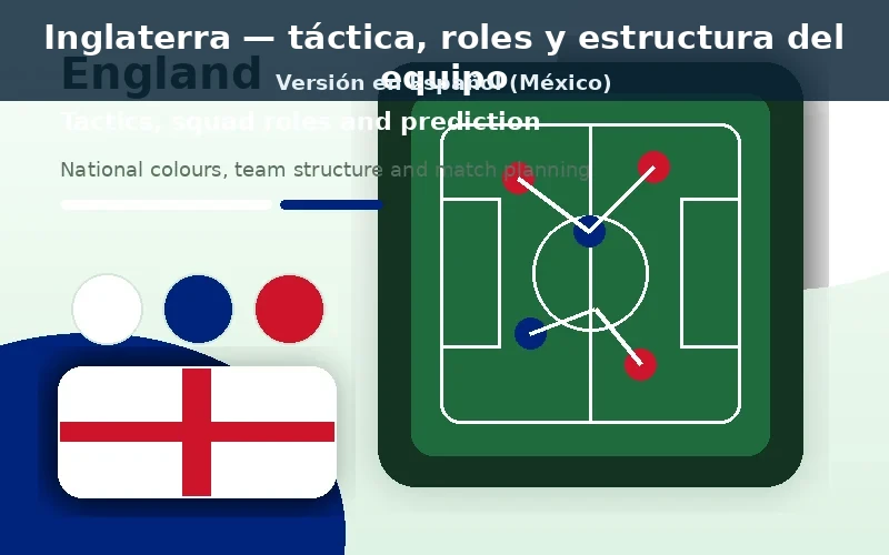 Inglaterra Mundial 2026 táctica y plantilla visual Inglaterra táctico plantilla previa con colores nacionales