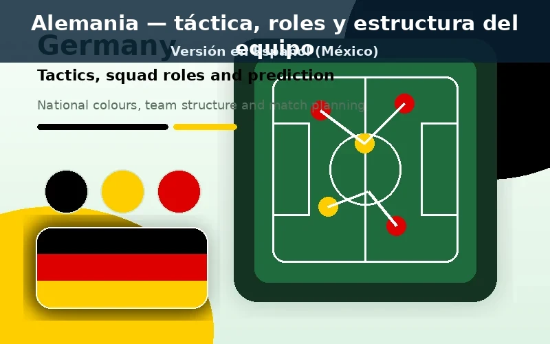Alemania Mundial 2026 táctica y plantilla visual Alemania táctico plantilla previa con colores nacionales