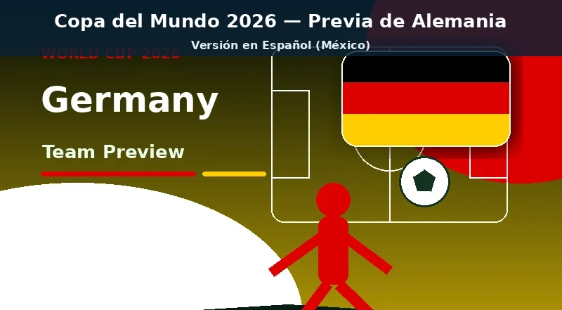 Alemania Mundial 2026 previa del equipo principal Alemania Mundial 2026 previa del equipo banner con colores nacionales
