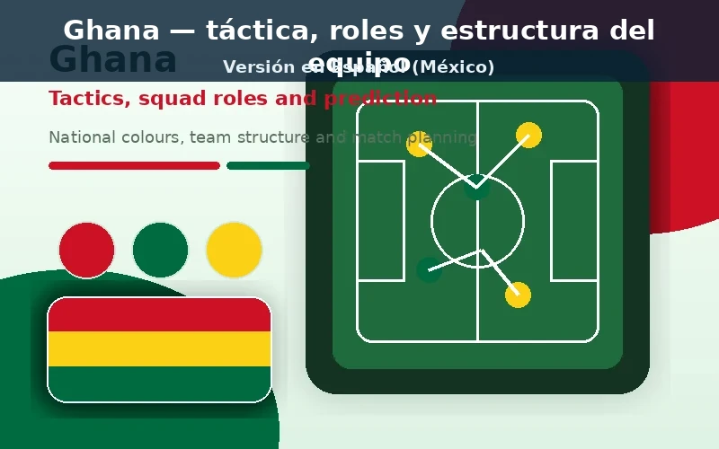 Ghana táctico plantilla previa con colores nacionales