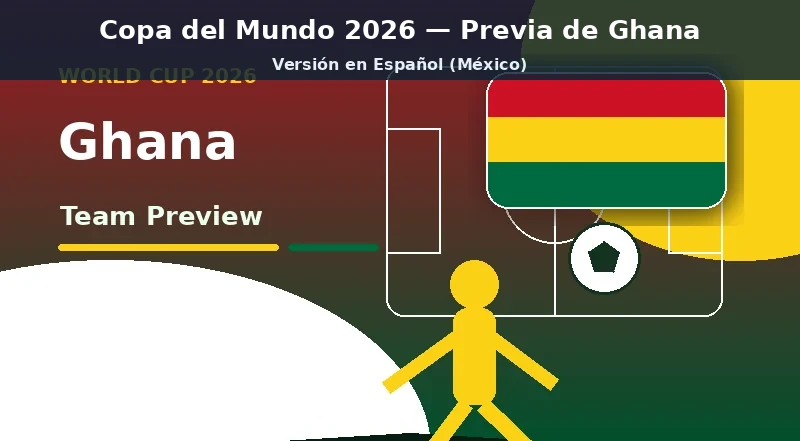 Ghana Mundial 2026 previa del equipo banner con colores nacionales