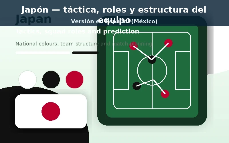 Japón Mundial 2026 táctica y plantilla visual Japón táctico plantilla previa con colores nacionales