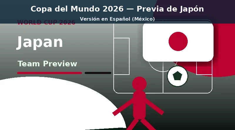 Japón Mundial 2026 previa del equipo principal Japón Mundial 2026 previa del equipo banner con colores nacionales