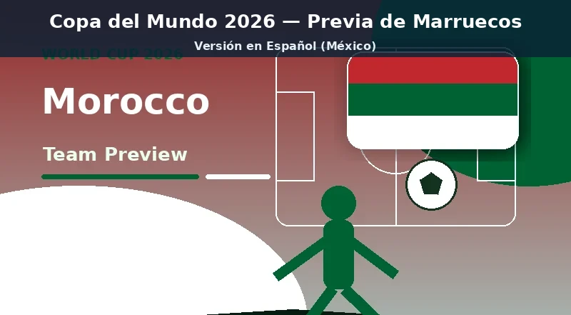 Marruecos Mundial 2026 previa del equipo principal Marruecos Mundial 2026 previa del equipo banner con colores nacionales