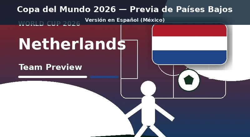 Países Bajos Mundial 2026 previa del equipo banner con colores nacionales
