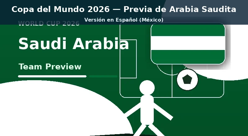 Arabia Saudí Mundial 2026 previa del equipo principal Arabia Saudí Mundial 2026 previa del equipo banner con colores nacionales