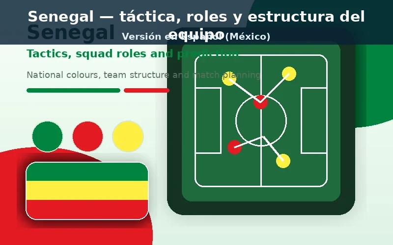 Senegal Mundial 2026 táctica y plantilla visual Senegal táctico plantilla previa con colores nacionales