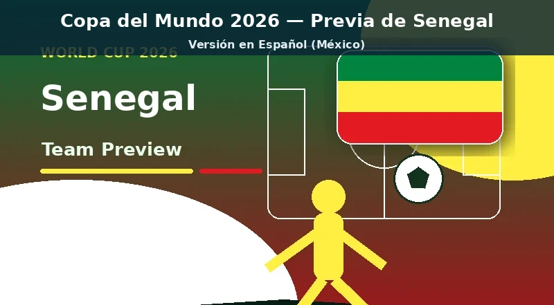 Senegal Mundial 2026 previa del equipo principal Senegal Mundial 2026 previa del equipo banner con colores nacionales