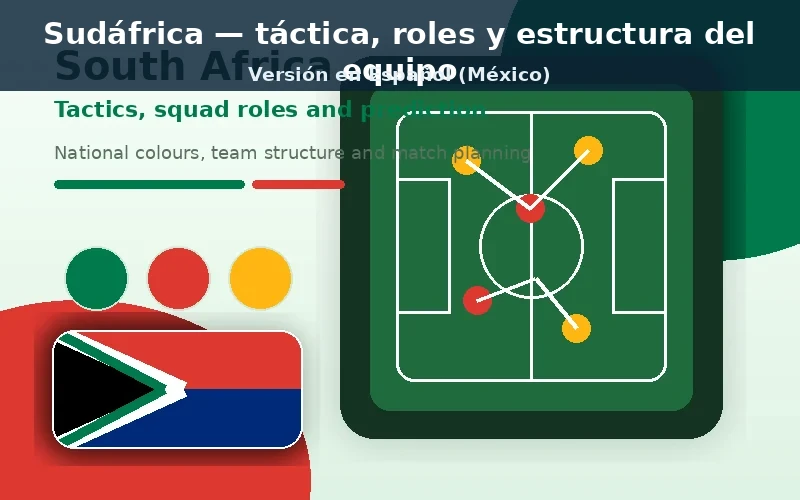 Sudáfrica Mundial 2026 táctica y plantilla visual Sudáfrica táctico plantilla previa con colores nacionales