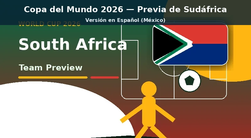 Sudáfrica Mundial 2026 previa del equipo principal Sudáfrica Mundial 2026 previa del equipo banner con colores nacionales