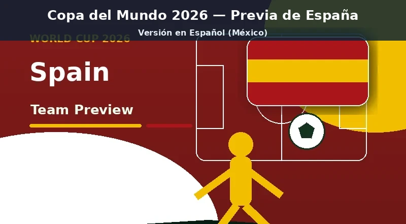 España Mundial 2026 previa del equipo banner con colores nacionales