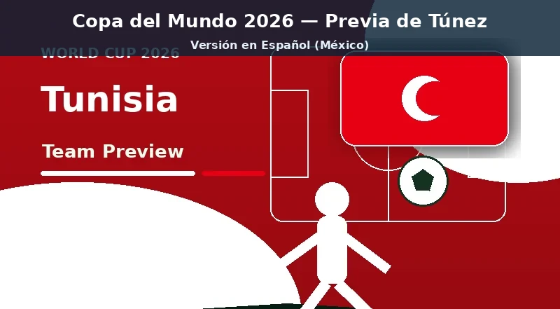 Túnez Mundial 2026 previa del equipo principal Túnez Mundial 2026 previa del equipo banner con colores nacionales