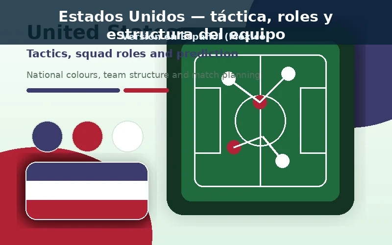 Estados Unidos Mundial 2026 táctica y plantilla visual Estados Unidos táctico plantilla previa con colores nacionales